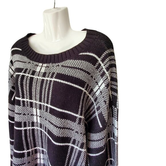 ST JOHN’S BAY PLAID SWEATER XL - Picture 2 of 8